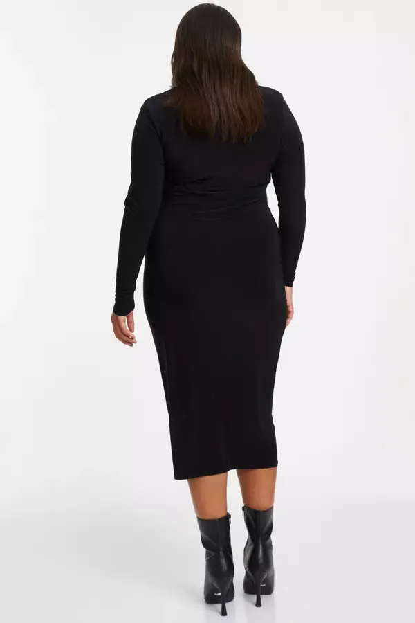Women Curve Black Bodycon MidI Dress Quiz Clothing Dresses