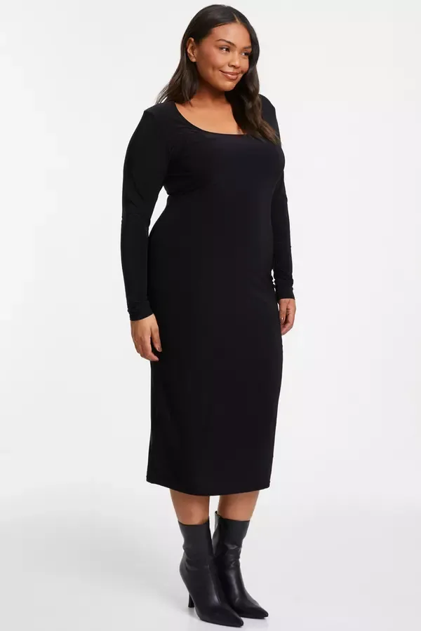 Women Curve Black Bodycon MidI Dress Quiz Clothing Dresses