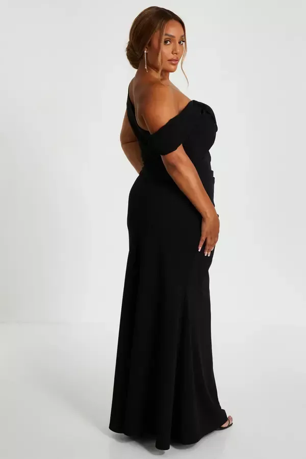 Women Curve Black Cowl Neck Maxi Dress Quiz Clothing Dresses