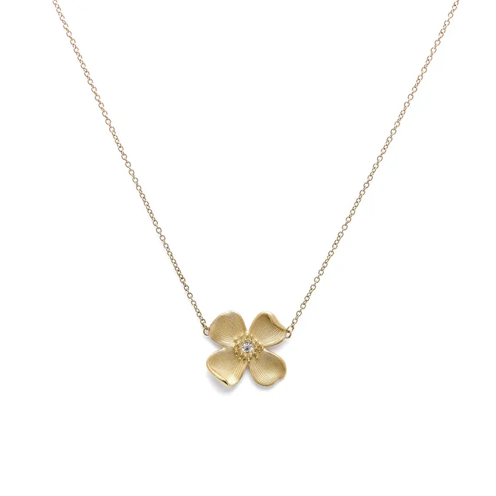 Women Dogwood Flower Gold Pendant Necklace Necklaces Olivia Burton