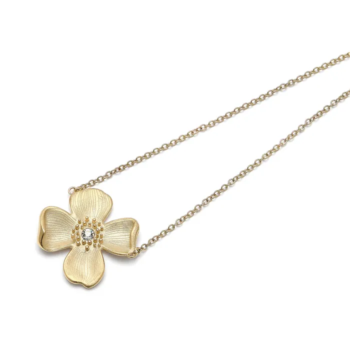 Women Dogwood Flower Gold Pendant Necklace Necklaces Olivia Burton
