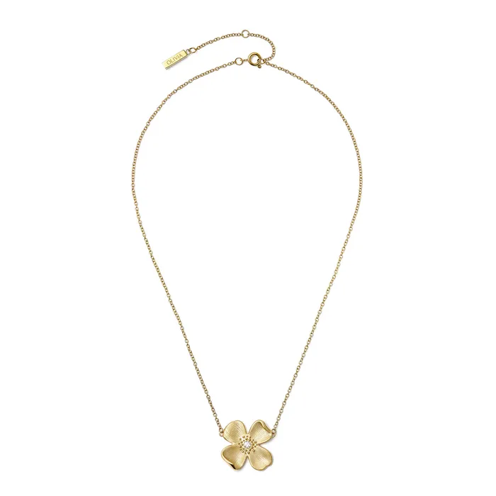 Women Dogwood Flower Gold Pendant Necklace Necklaces Olivia Burton