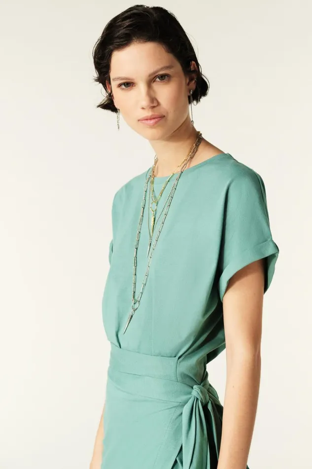 Women Dresses Baandsh ShortSleeve Dress Rainbow Green