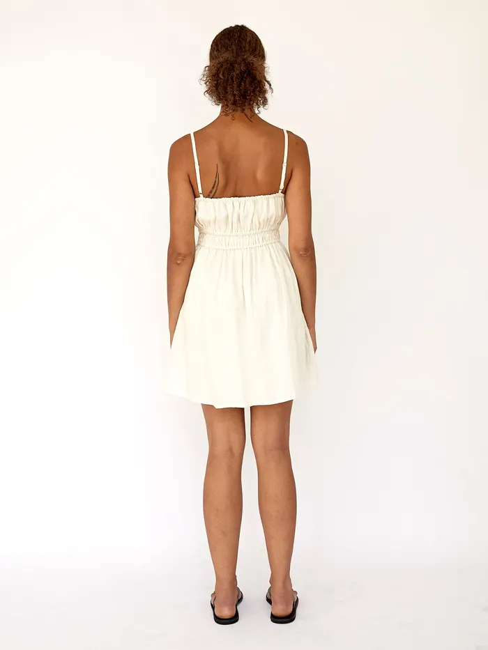 Women Dresses The UNDONE Faithfull The Brand 8211 Shivka Mini Dress in Egg Shell
