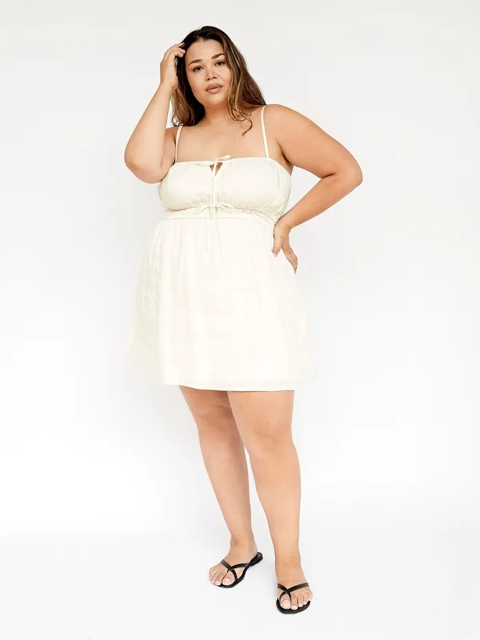 Women Dresses The UNDONE Faithfull The Brand 8211 Shivka Mini Dress in Egg Shell