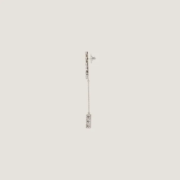 Women Earrings Miu Miu Pendant Earrings With Crystals Steelcrystal Women Earrings Miu Miu Pendant Earrings With Crystals Steelcrystal
