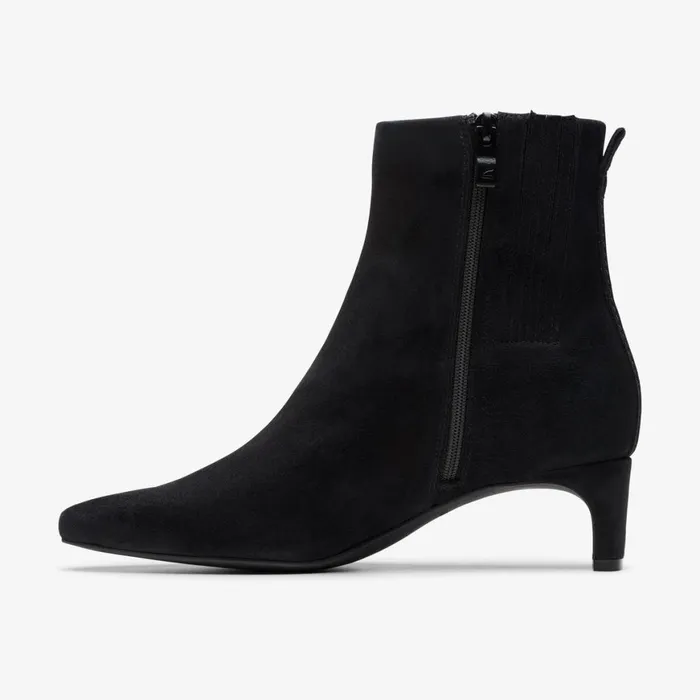 Women Edina Up Black Suede Clarks Boots and Booties