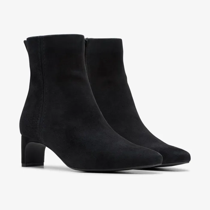 Women Edina Up Black Suede Clarks Boots and Booties