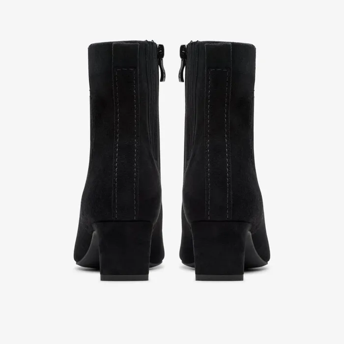 Women Edina Up Black Suede Clarks Boots and Booties