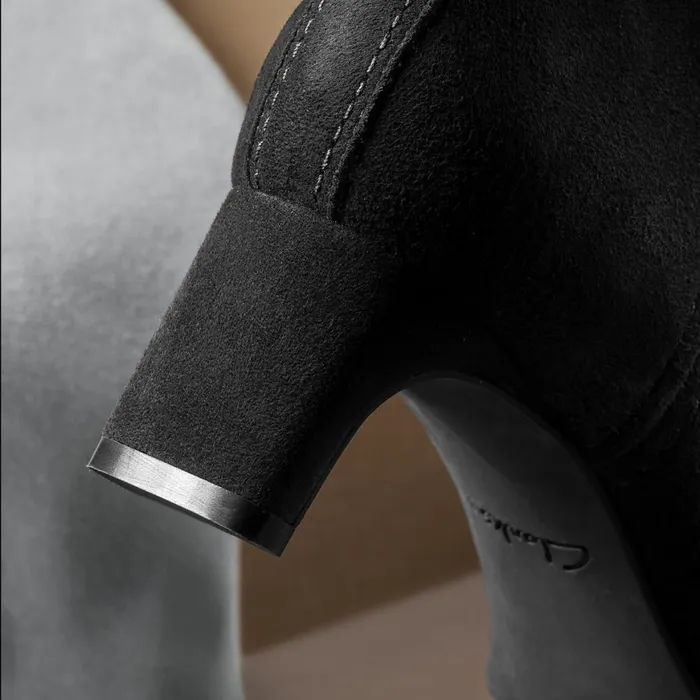 Women Edina Up Black Suede Clarks Boots and Booties