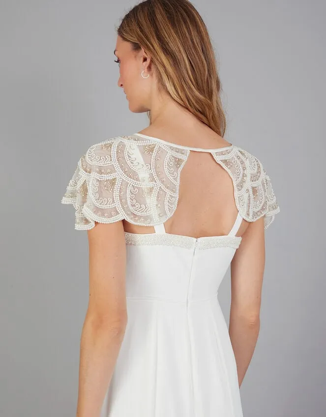 Women Embellished Bridal Shoulder Cape Ivory Monsoon Scarves