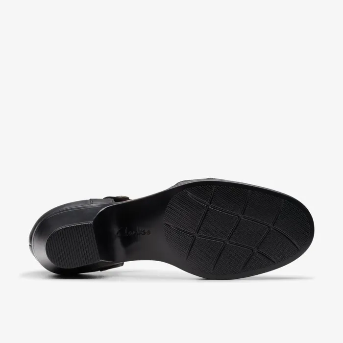 Women Emily 2 Ketra Black Leather Clarks Heels and Pumps