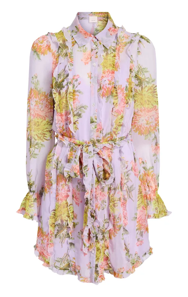 Women Faded Chrysanthemum Estelle Dress Lilac Multi Dresses Cinq Sept