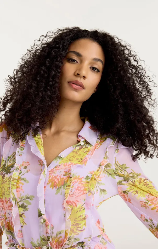 Women Faded Chrysanthemum Estelle Dress Lilac Multi Dresses Cinq Sept