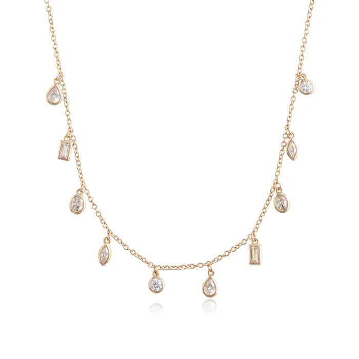 Women Gold Crystal Charm Necklace Necklaces Olivia Burton