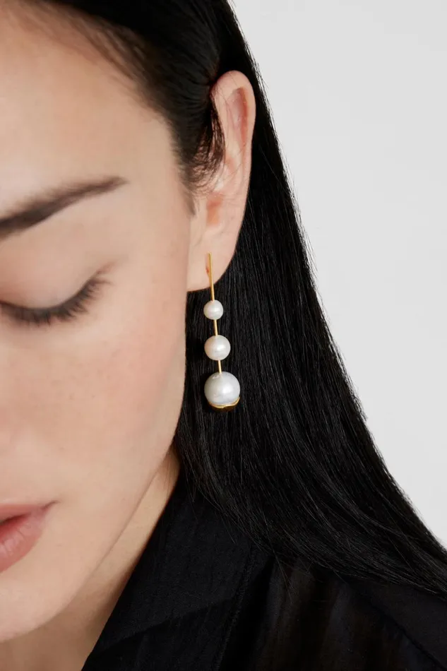 Women Gold Dipped Pearl Cascade Earrings Chan Luu Earrings