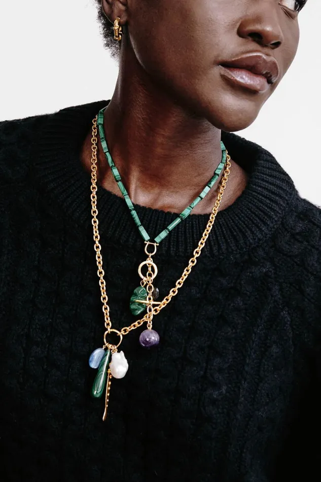 Women Harbor Necklace Malachite Mix Chan Luu Necklaces