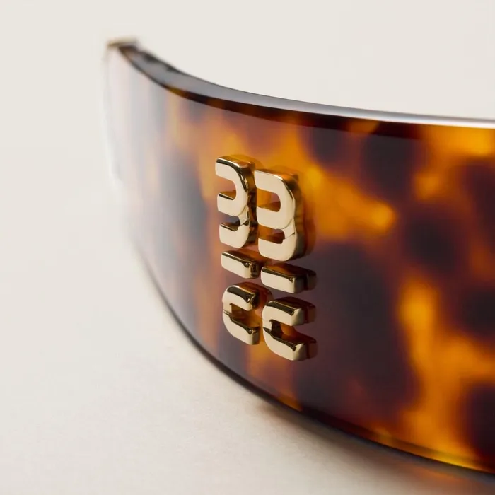 Women Headbands And Hair Accessories Miu Miu Plexiglas Headband Goldhoneytortoiseshell