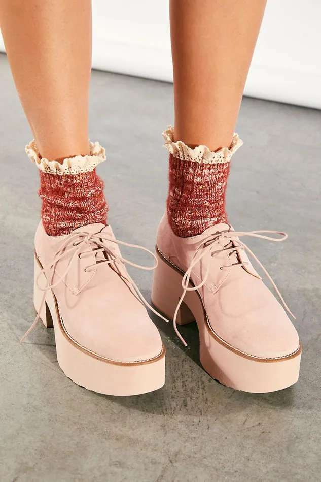 Women Heels Wedges Free People Augusta Platform Loafers Cipria
