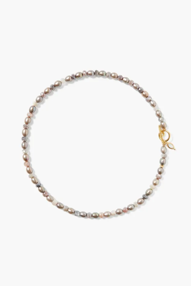 Women Indira Toggle Necklace Taupe Pearl Mix Chan Luu Necklaces
