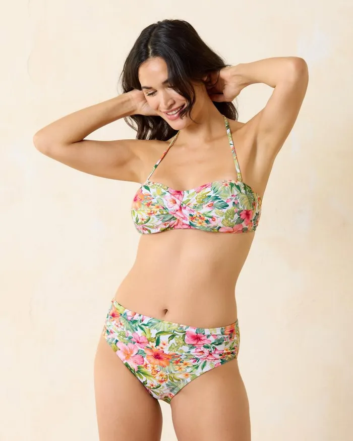 Women Island Cays Flora TwistFront Bandeau Bikini Top White Tommy Bahama Bikini Tops Women Island Cays Flora TwistFront Bandeau Bikini Top White Tommy Bahama Bikini Tops