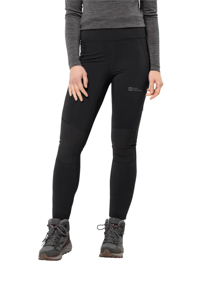Women Jack Wolfskin Leggings and Tights KAMMWEG TIGHTS W 8211 Black XS Trekking Trousers Women
