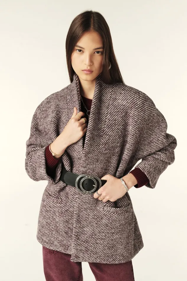 Women Jackets and Coats Baandsh Short Tweed Coat Carole Red