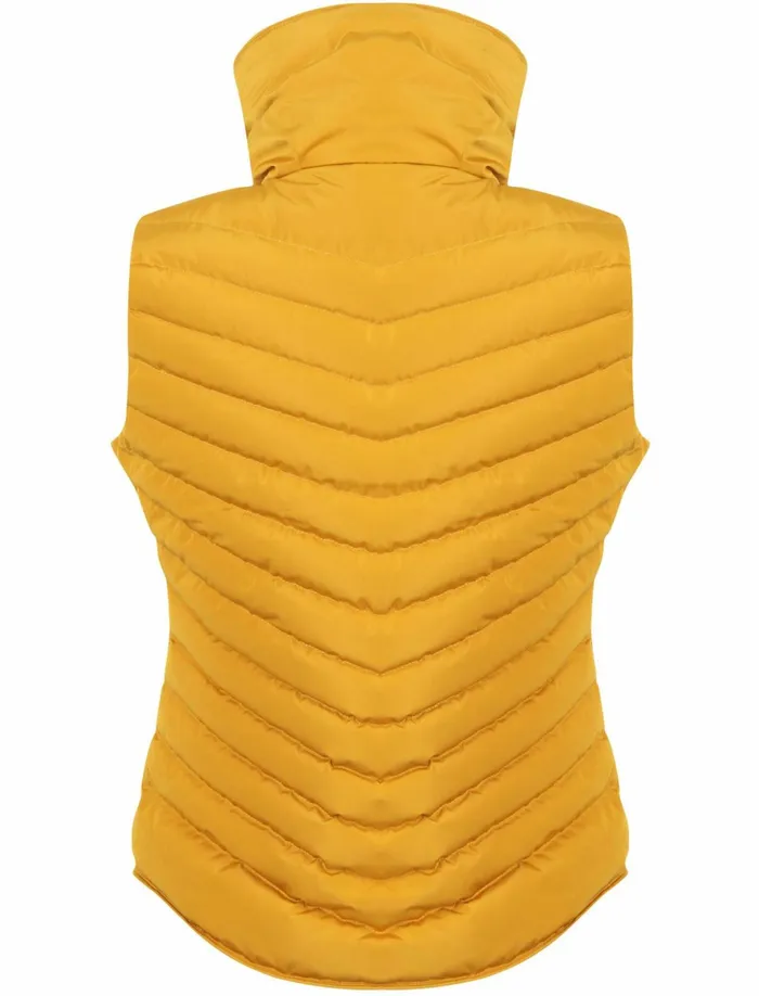 Women Jackets and Coats Tokyo Laundry Chervil Quilted Puffer Gilet With Funnel Neck In Old Gold 8211 Tokyo Laundry Gold
