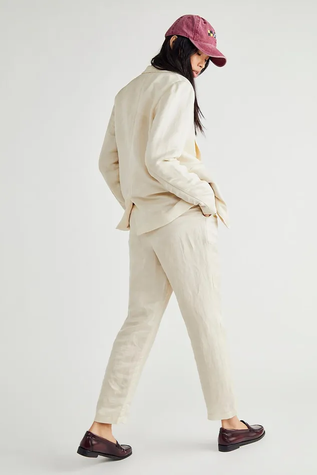 Women Jackets Free People Scotch and Soda Linen Suit Ecru