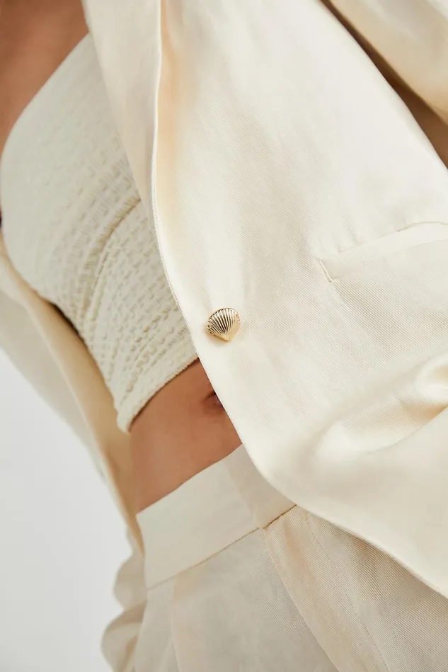 Women Jackets Free People Scotch and Soda Linen Suit Ecru