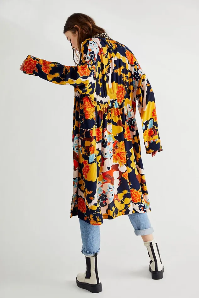 Women Jackets Free People Wild Nights Duster Deep Sea Combo