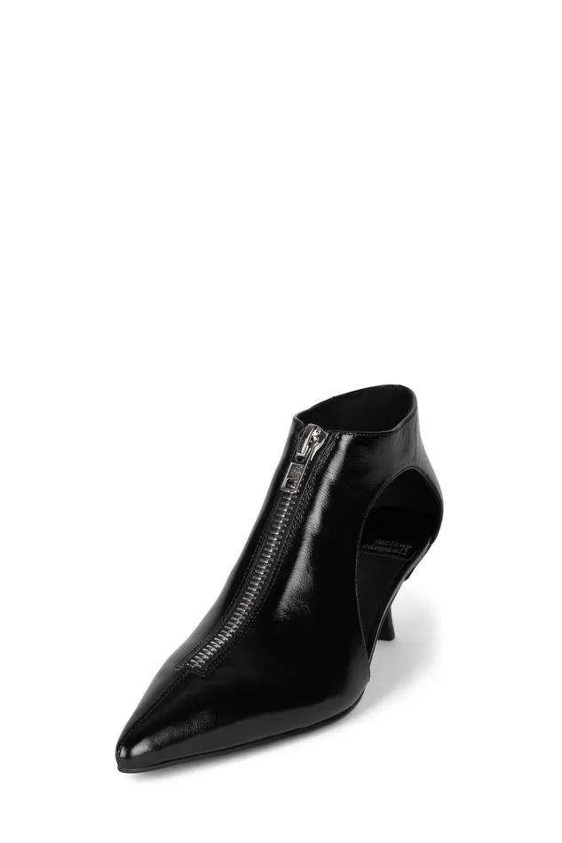 Women Jeffrey Campbell Ankle To Mid POINTING Black Silver