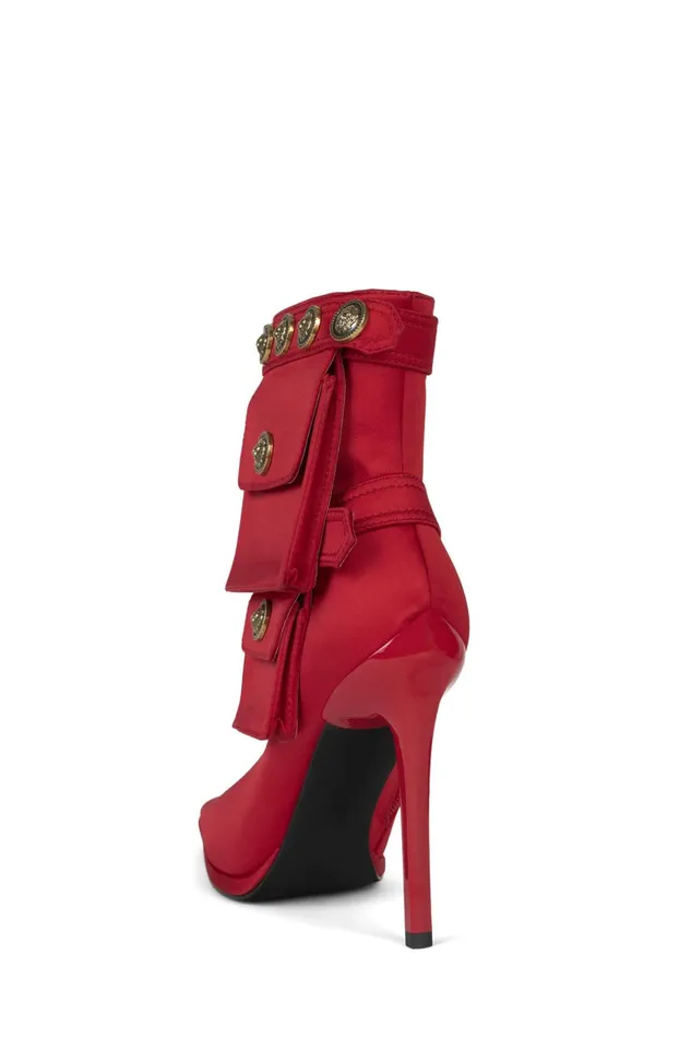 Women Jeffrey Campbell Ankle To Mid STASHED Red Satin