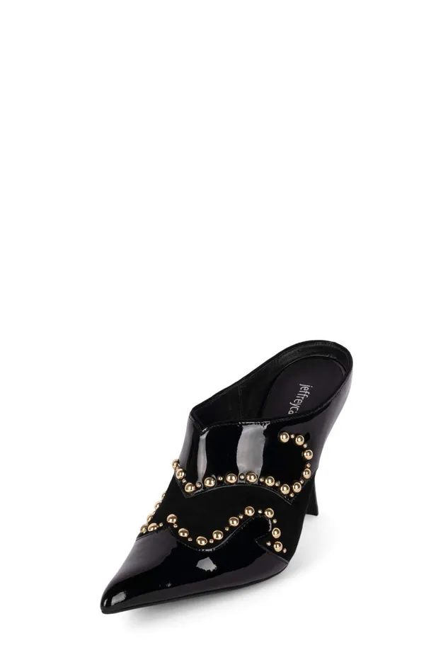 Women Jeffrey Campbell Mule RIDEEM Black Combo
