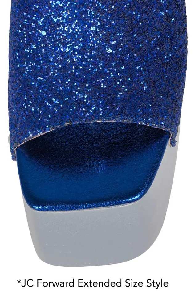 Women Jeffrey Campbell Sandal ROCKNROLLN Blue Glitter Silver