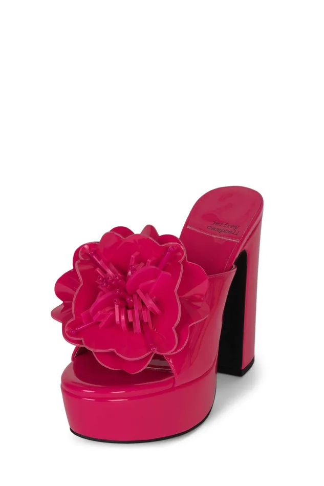 Women Jeffrey Campbell Sandal TROPICALS Fuchsia Patent