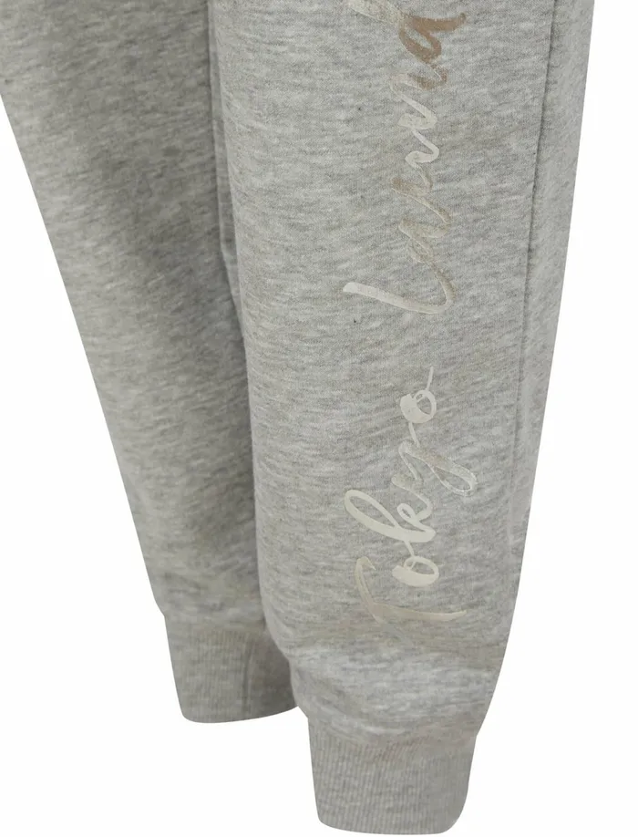 Women Joggers Tokyo Laundry Florence Cuffed Joggers With Foil Motif In Light Grey Marl 8211 Tokyo Laundry Grey