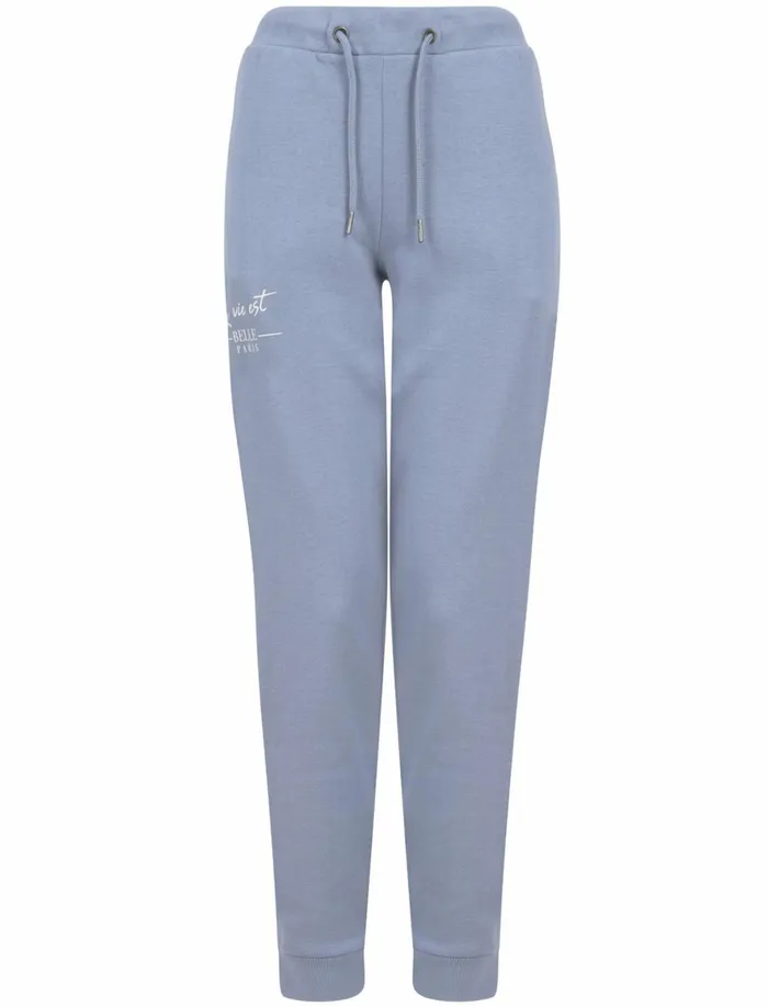 Women Joggers Tokyo Laundry Serafina Motif Brushback Fleece Cuffed Joggers In Infinity Blue Weekend Vibes Indigo