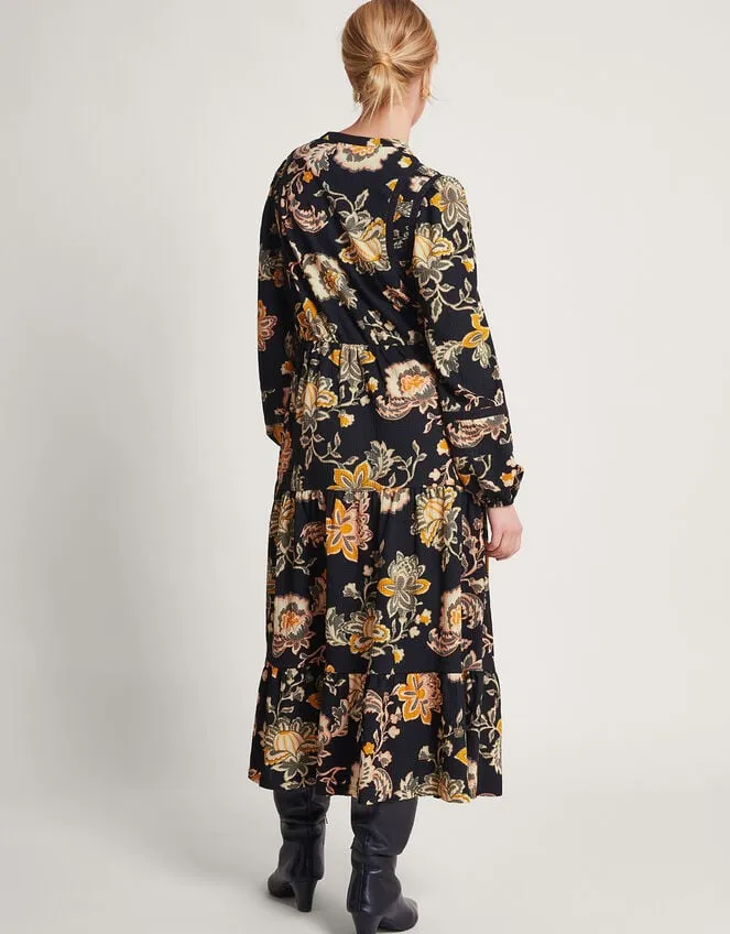Women Juliet Shirt Print Dress Black Monsoon Dresses