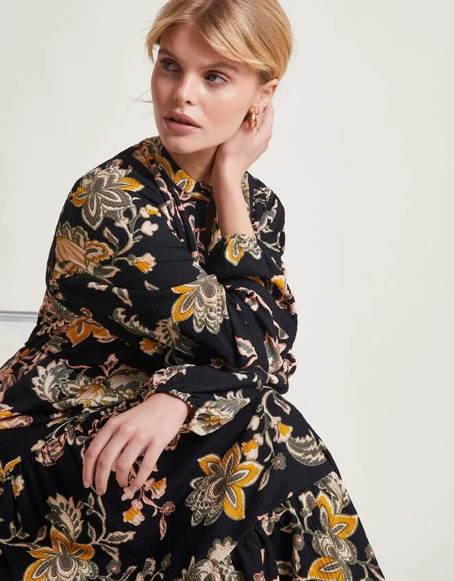 Women Juliet Shirt Print Dress Black Monsoon Dresses