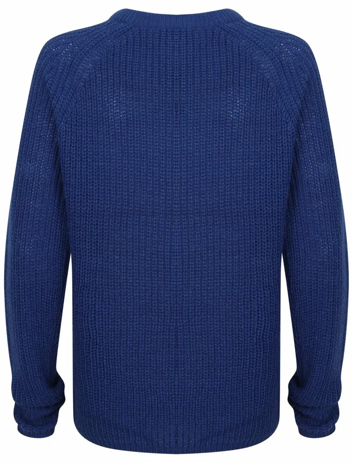 Women Jumpers and Cardigans Tokyo Laundry Bilberry Crew Neck Fisherman Knit Jumper In Mazarine Blue 8211 Tokyo Laundry Blue
