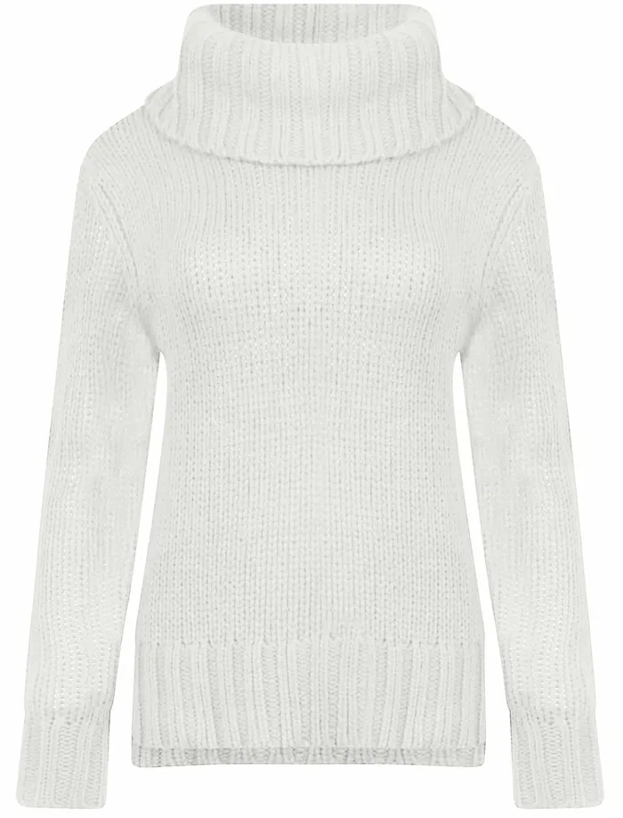 Women Jumpers and Cardigans Tokyo Laundry Drama Roll Neck Chunky Knit Jumper In Optic White 8211 Amara Reya White Women Jumpers and Cardigans Tokyo Laundry Drama Roll Neck Chunky Knit Jumper In Optic White 8211 Amara Reya White