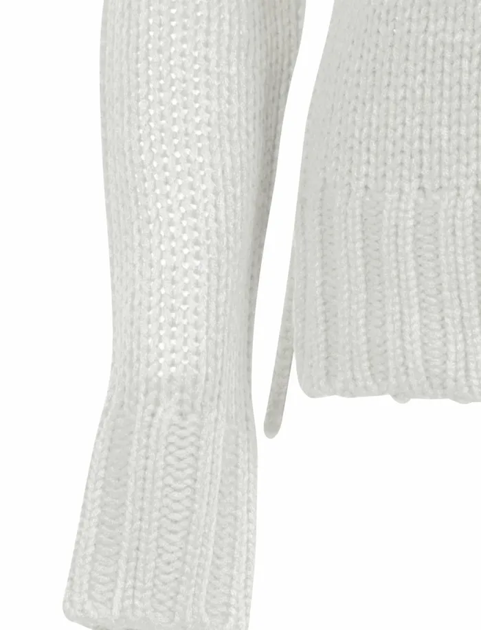 Women Jumpers and Cardigans Tokyo Laundry Drama Roll Neck Chunky Knit Jumper In Optic White 8211 Amara Reya White