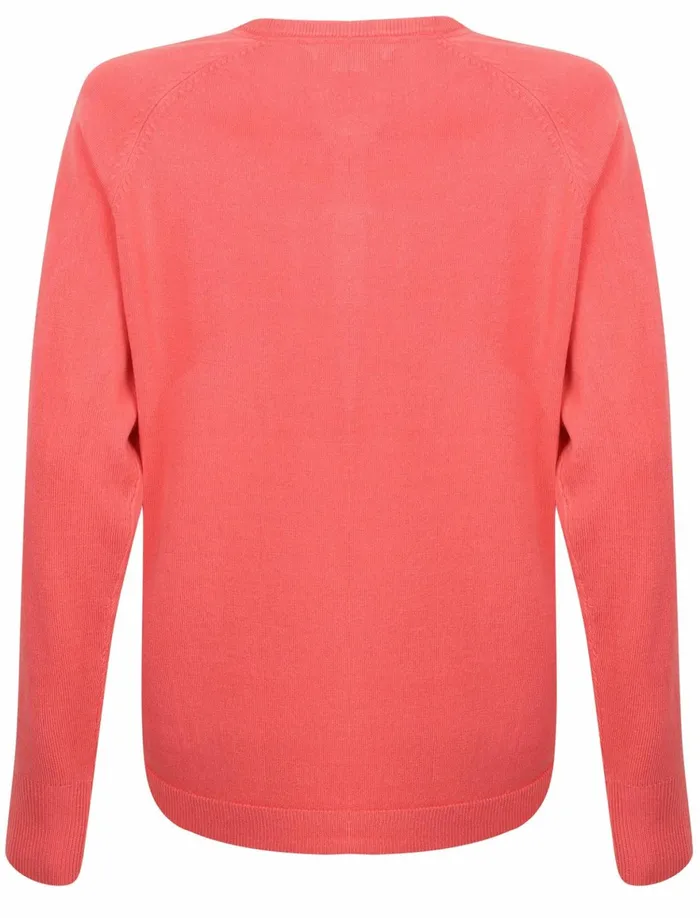 Women Jumpers and Cardigans Tokyo Laundry Mondrian Crew Neck Knitted Cardigan In Tea Rose 8211 Plum Tree Pink