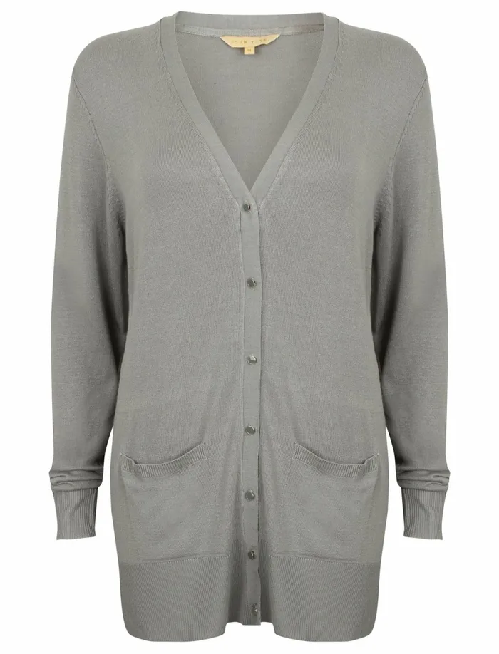 Women Jumpers and Cardigans Tokyo Laundry Wycliffe Button Up Cardigan In Light Grey Marl 8211 Plum Tree Grey