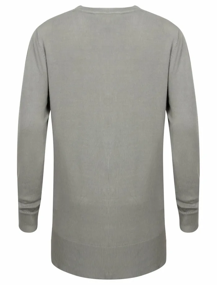 Women Jumpers and Cardigans Tokyo Laundry Wycliffe Button Up Cardigan In Light Grey Marl 8211 Plum Tree Grey