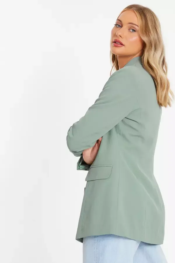 Women Khaki Tailored Blazer Quiz Clothing Blazers