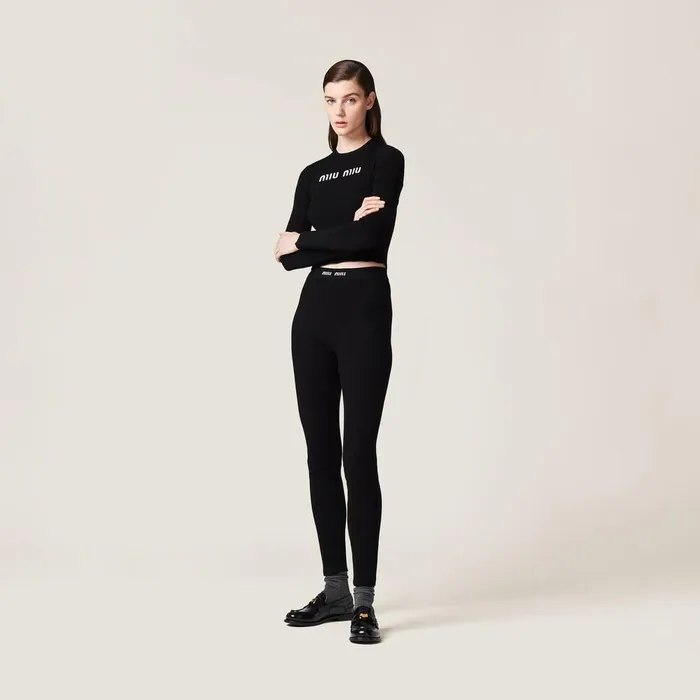 Women Knitwear Miu Miu Viscose Sweater Black Women Knitwear Miu Miu Viscose Sweater Black