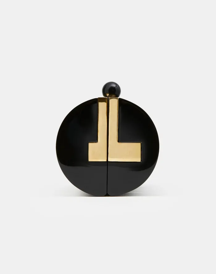 Women Lafayette 148 New York Bags Italian Cylinder Icon Clutch Black