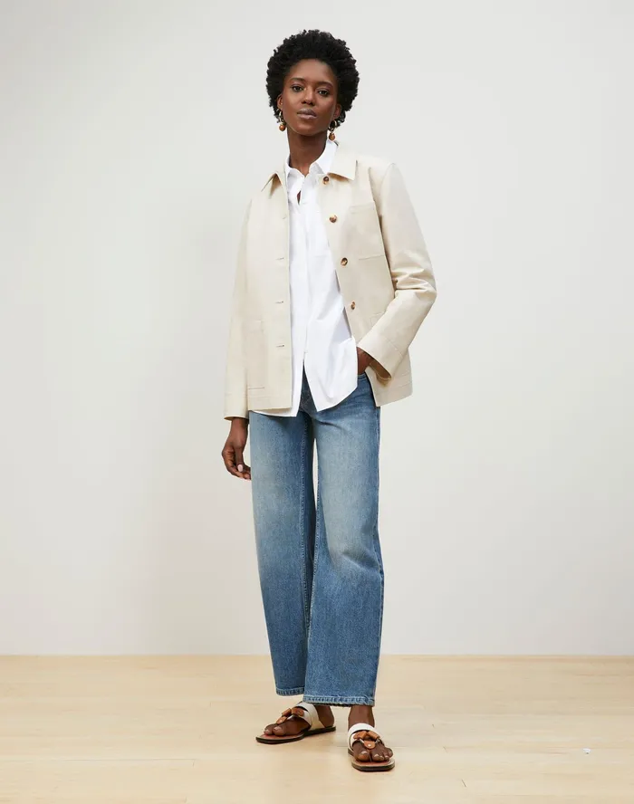 Women Lafayette 148 New York Blouses and Shirts Ruxton Shirt In Italian Sculpted Kindcotton White